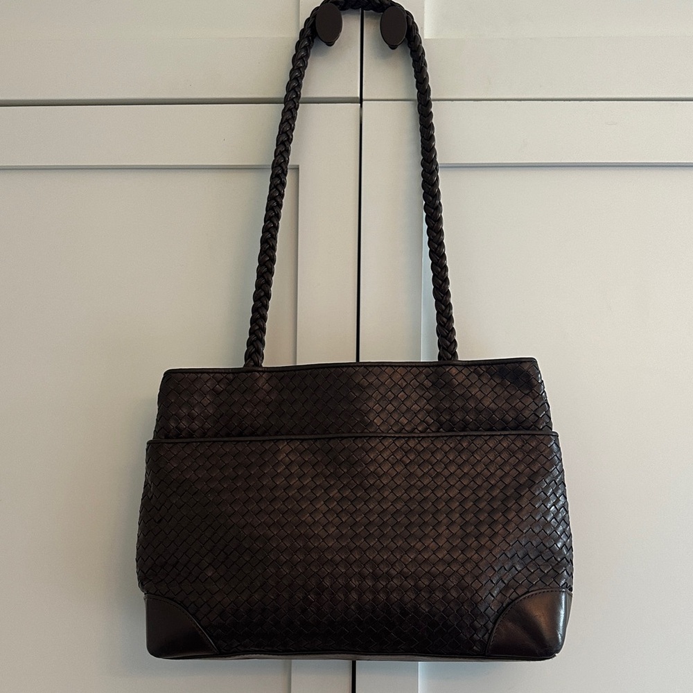 GANSON VINTAGE INTRECCIATO NAPA HANDBAG